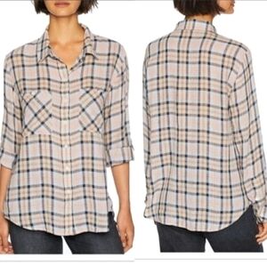 Sanctuary Plaid Button-Up Women's Top
